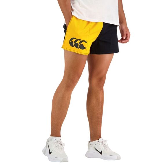 Canterbury Mens Harlequin Cotton Twill Shorts / Gold/Black